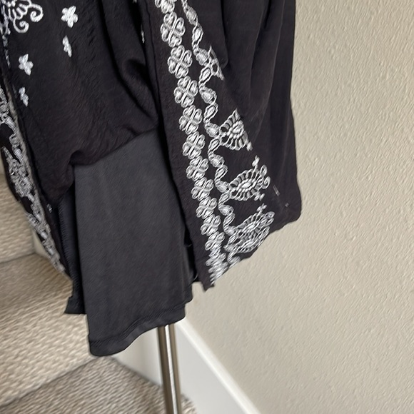 THML Sz L Black with White Embroidery Vittoria Halter Dress - Picture 8 of 14